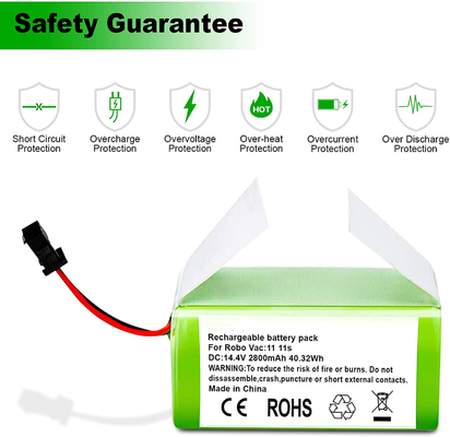 Batería de litio para aspiradora RoboVac 11S 15C 15T 14.4V 2800mAh Batería de iones de litio