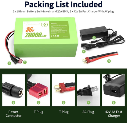 Batería recargable de iones de litio 8Ah 10Ah 36V 20Ah / 48V 24Ah