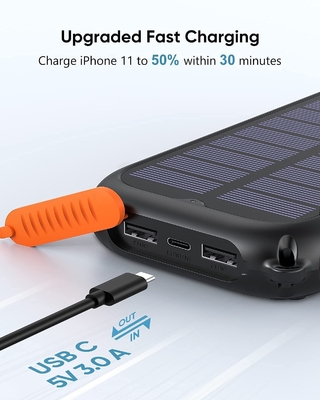 Estación de banco de energía solar con manivela portátil real 26800mAh NCM