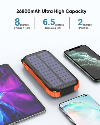 Estación de banco de energía solar con manivela portátil real 26800mAh NCM