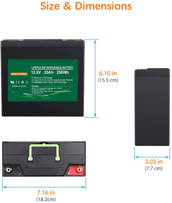 Batería de fosfato de litio NCM 1.2kg 12.8v 12v 20ah Batería recargable de litio