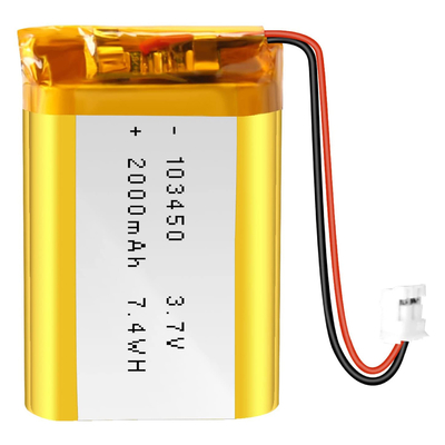 Batería recargable de iones de litio de NCM 3.7v 2000mah/conector JST de la batería de iones de litio